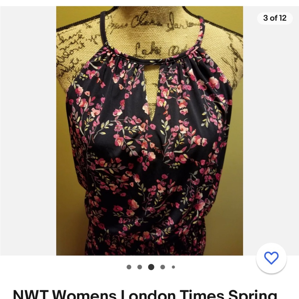 Womens London Times Spring Buds Floral Crop Jumpsuit Navy Pink